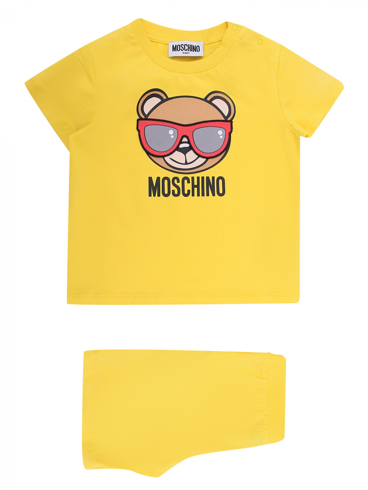 Трикотажный костюм с шортами Moschino  –  Общий вид  – Цвет:  Желтый