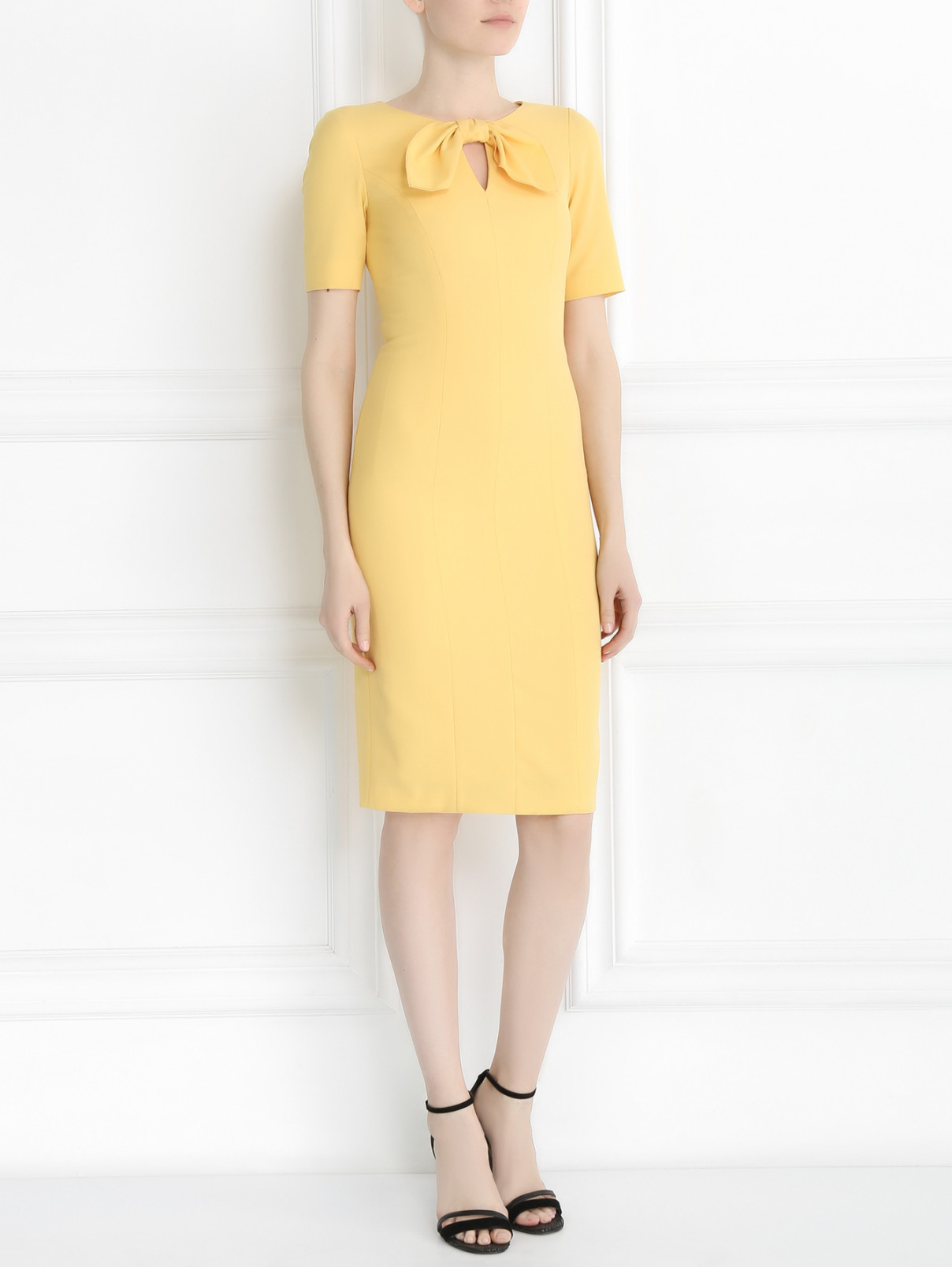 Платье-футляр из хлопка Moschino Cheap&Chic  –  Модель Общий вид  – Цвет:  Желтый