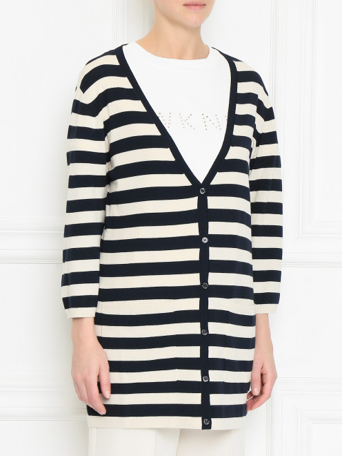 Кардиган в полоску с карманами Weekend Max Mara - МодельВерхНиз