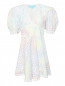 Платье-мини из льна с узором A mere Co  –  Общий вид