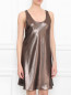 Платье на бретелях из шелка цвета металлик Alberta Ferretti  –  МодельВерхНиз
