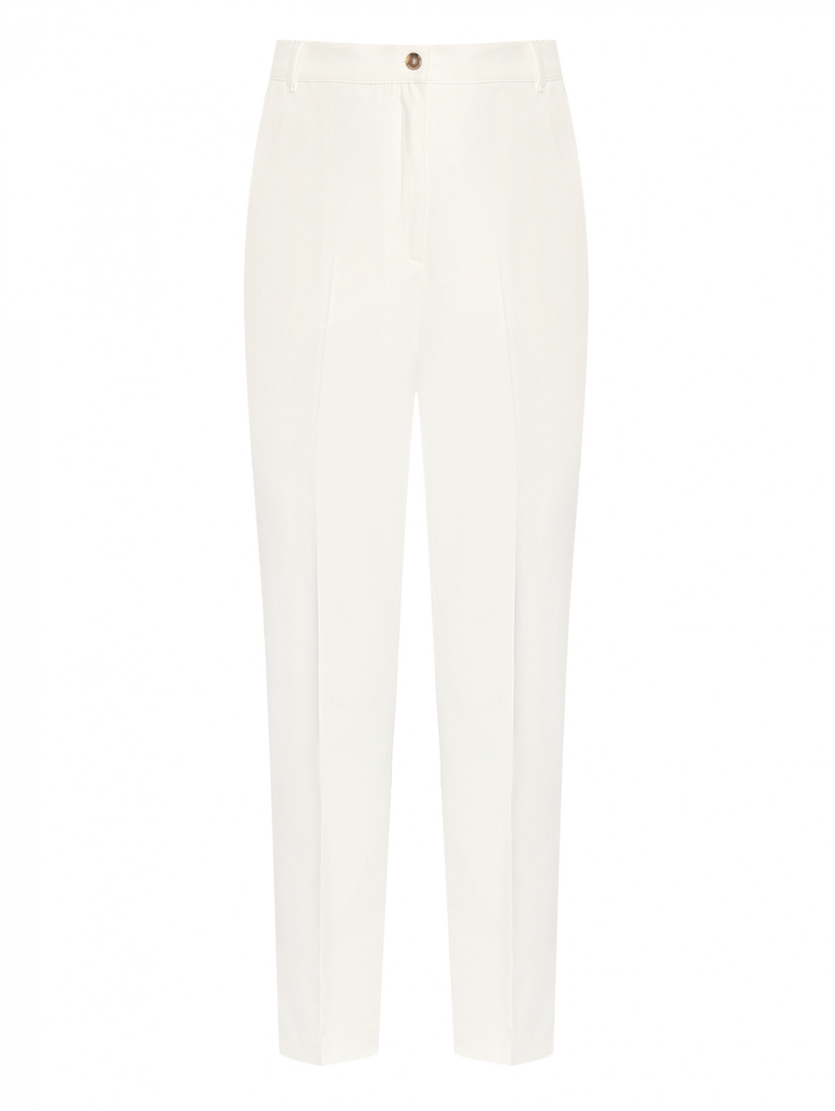 Зауженные брюки с карманами Marina Rinaldi  –  Общий вид  – Цвет:  Белый