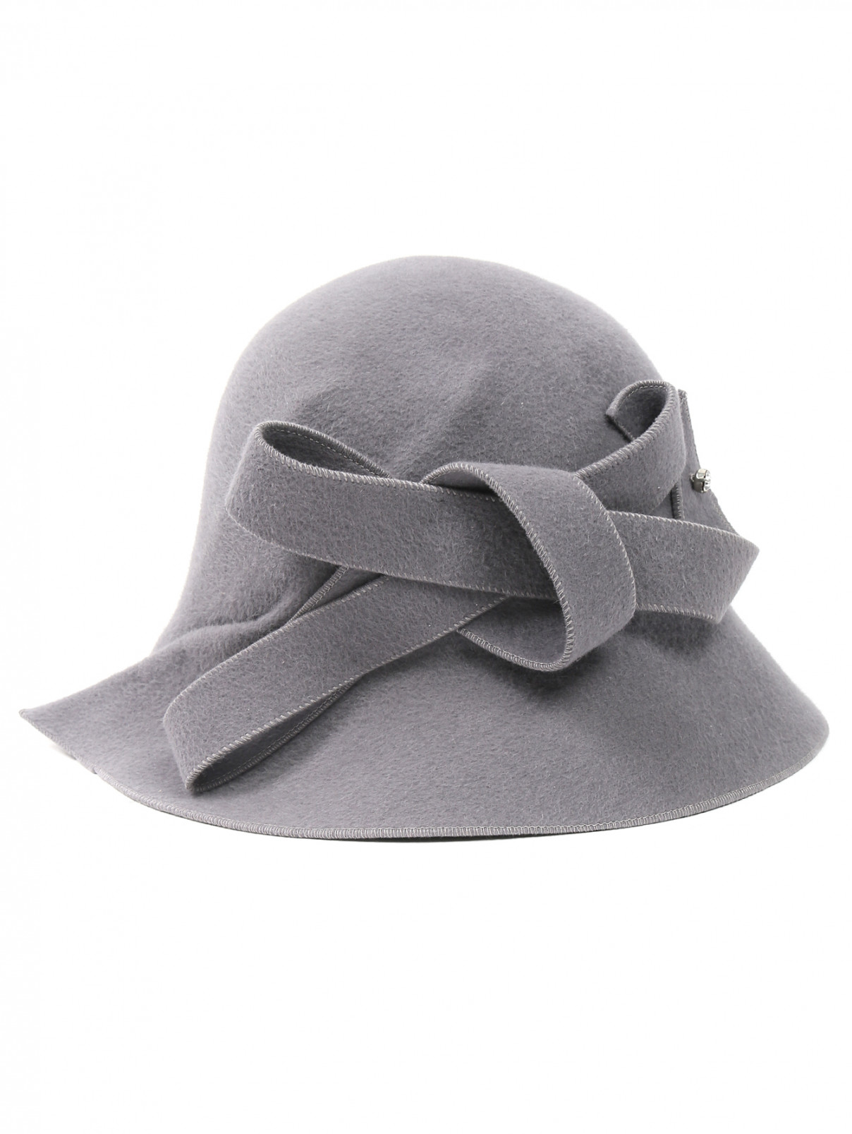 Шляпа из шерсти с декоративной отделкой Marzi  –  Общий вид  – Цвет:  Серый