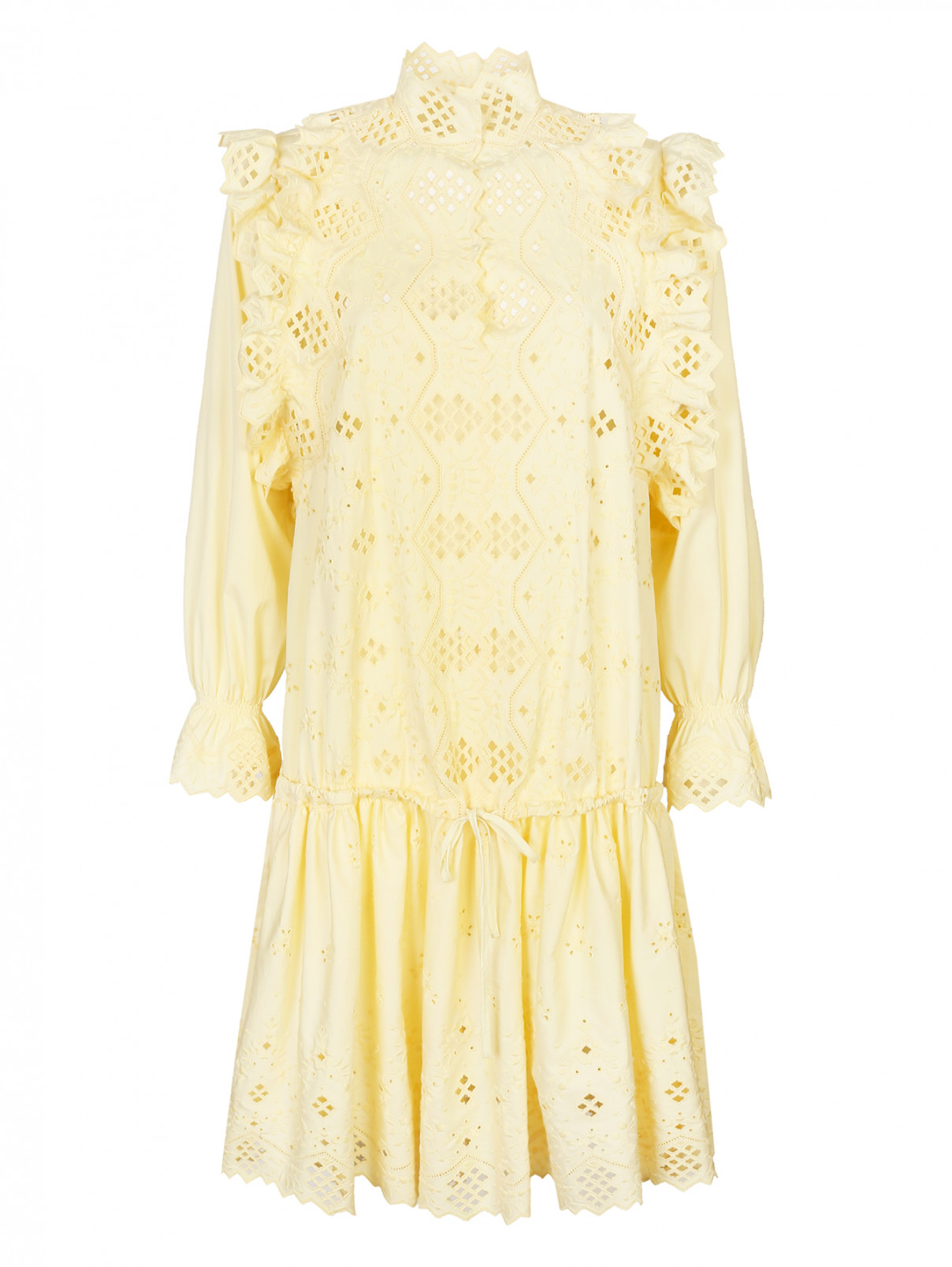 Платье из хлопкового кружева Alberta Ferretti  –  Общий вид  – Цвет:  Желтый