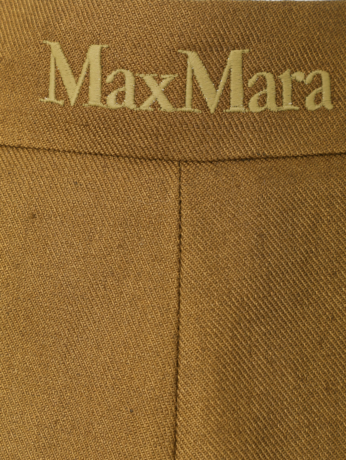Прямые брюки из льна Max Mara  –  Деталь1  – Цвет:  Зеленый