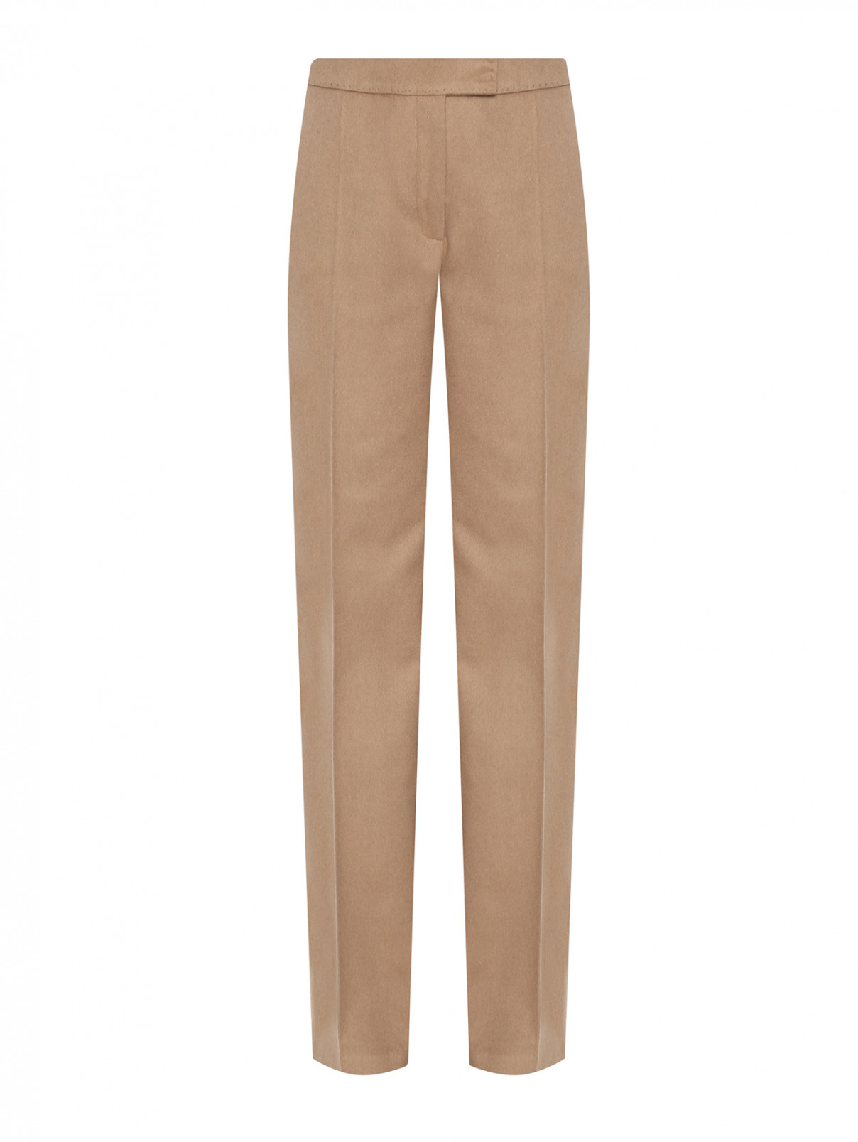 Однотонные брюки из кашемира Luisa Spagnoli  –  Общий вид  – Цвет:  Бежевый