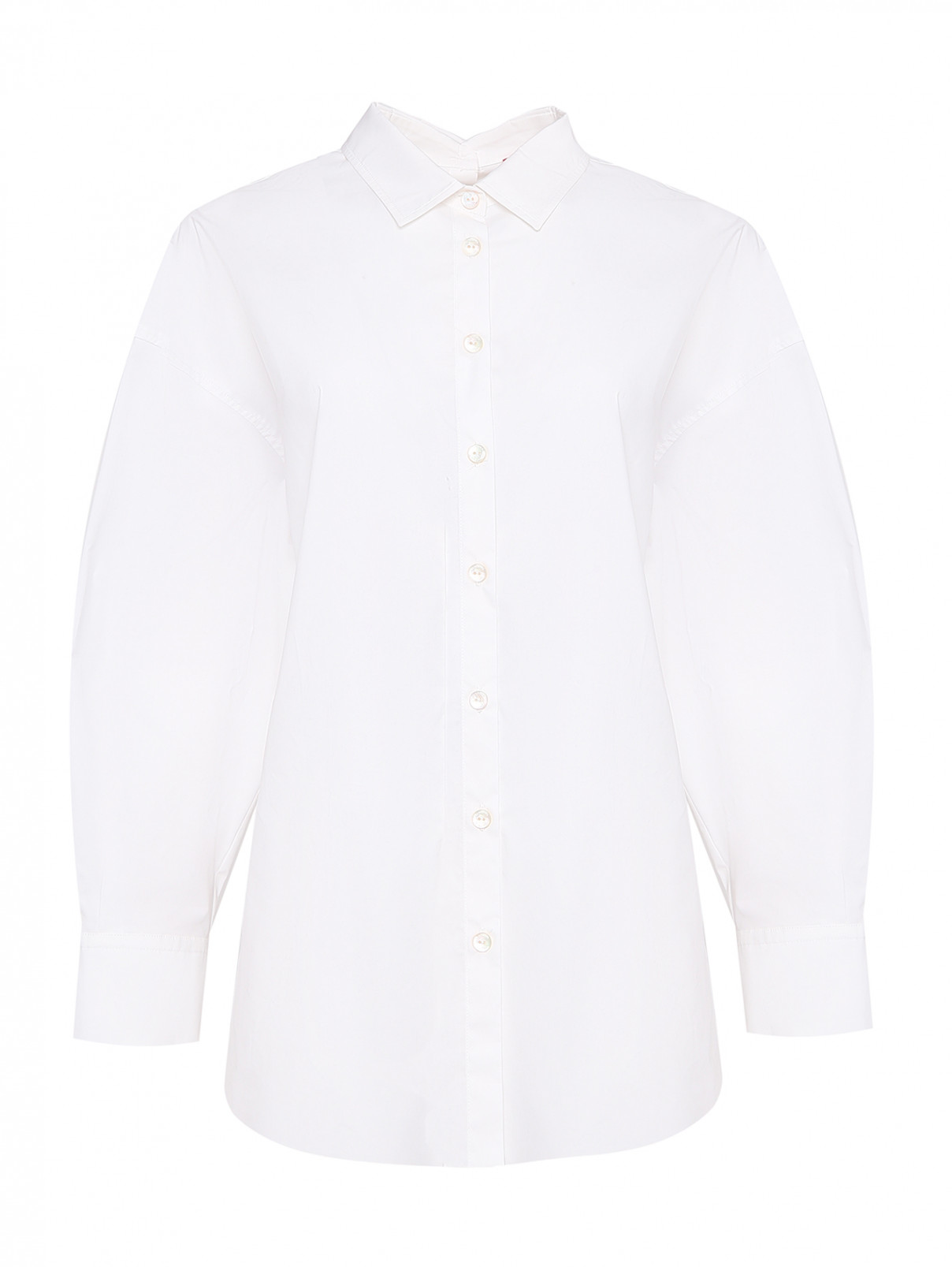 Рубашка из хлопка с декоративными элементами Marina Rinaldi  –  Общий вид  – Цвет:  Белый