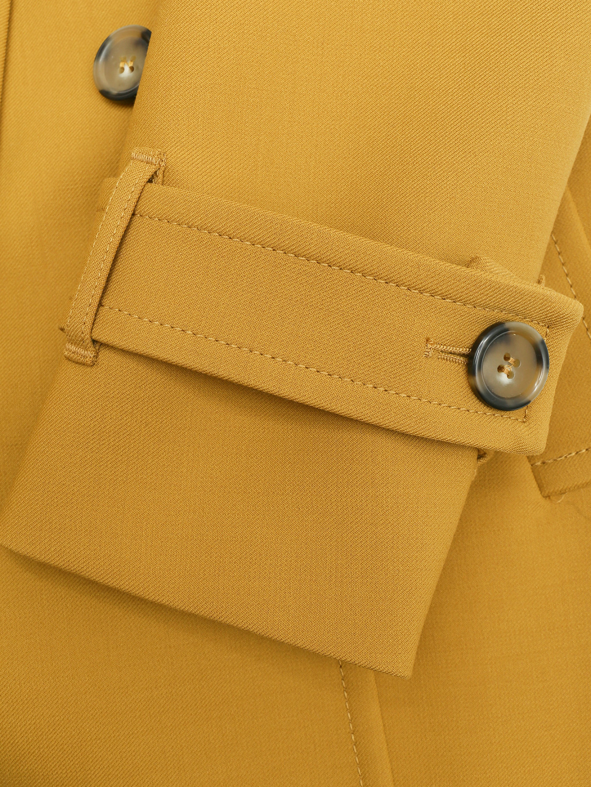 Пальто двубортное из смесовой шерсти Sportmax  –  Деталь1  – Цвет:  Оранжевый