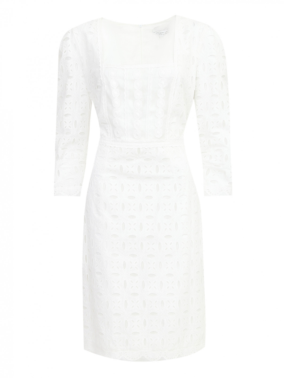 Платье-футляр из кружева Andrew GN  –  Общий вид  – Цвет:  Белый