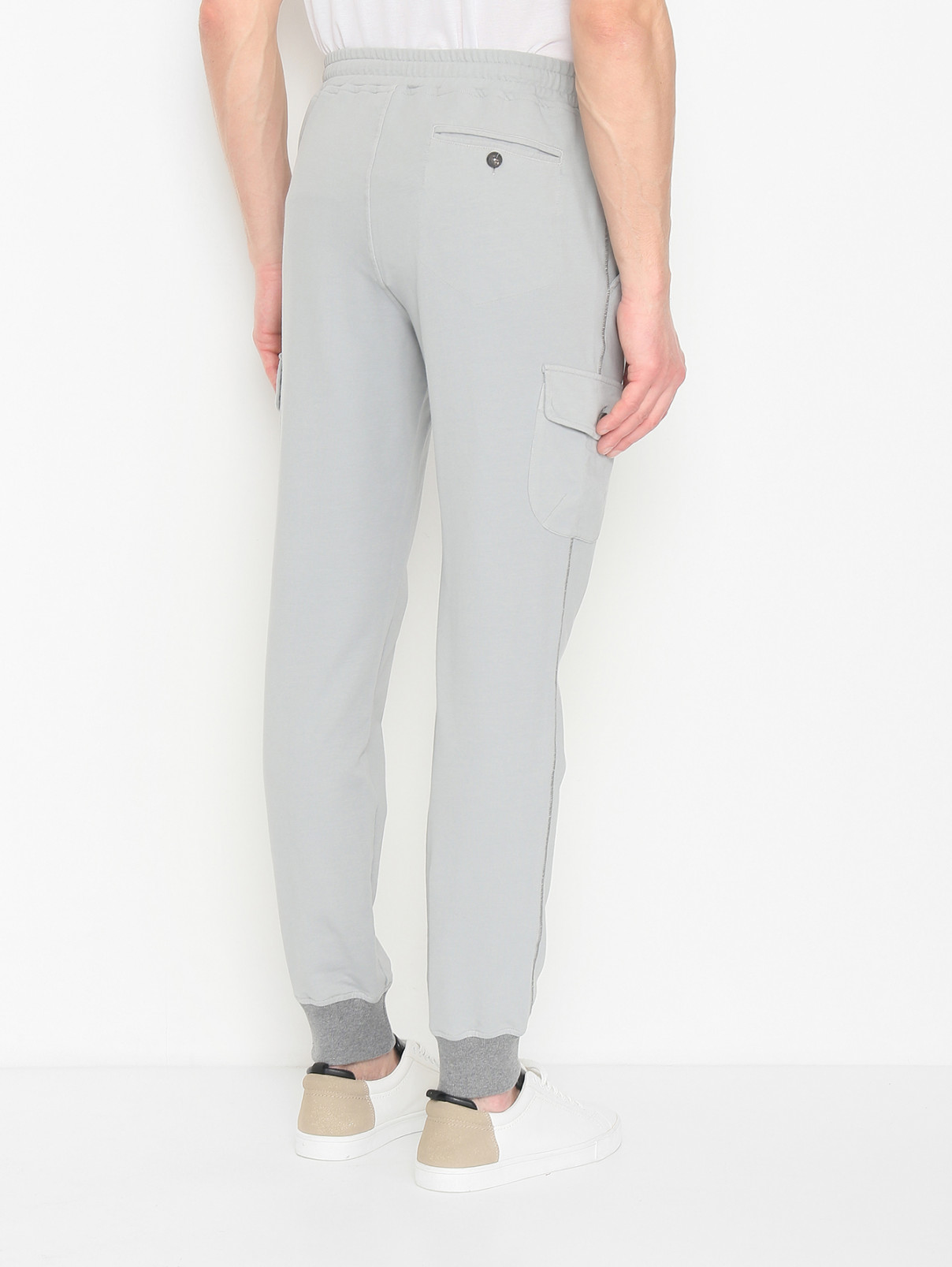Трикотажные брюки из хлопка с карманами Capobianco  –  МодельВерхНиз1  – Цвет:  Серый