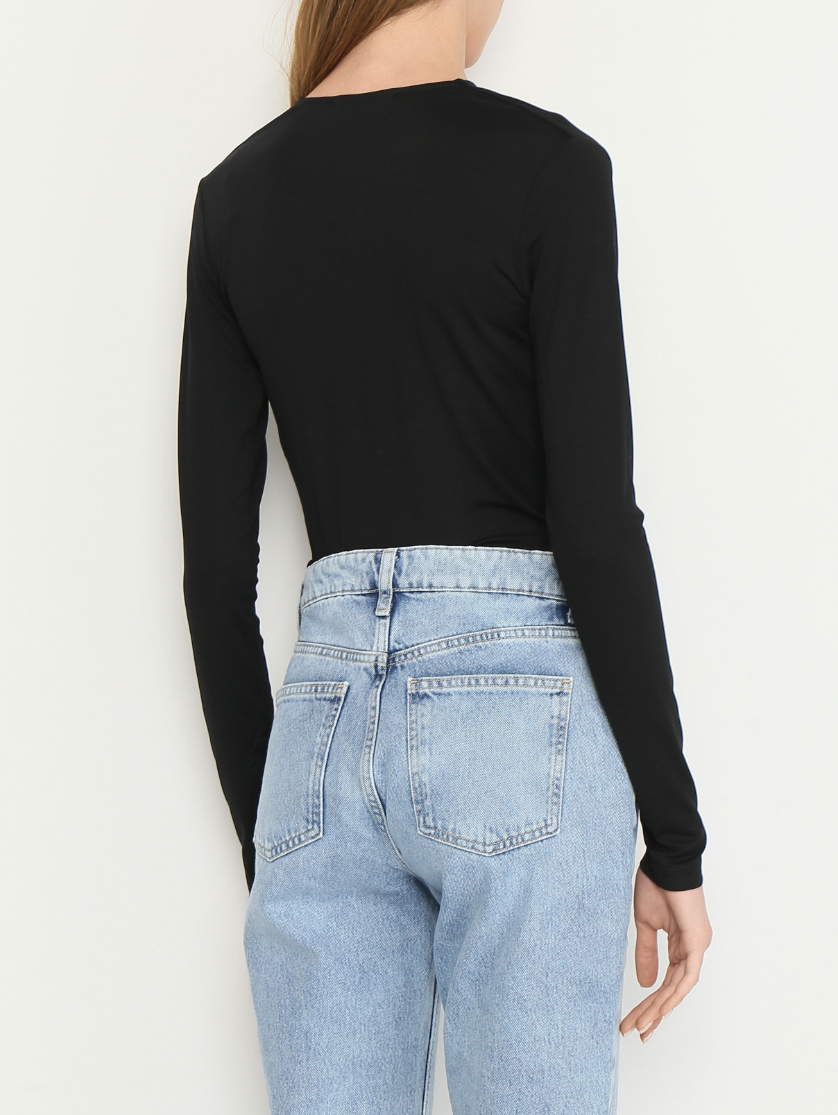 Боди из вискозы и эластана Max Mara  –  МодельВерхНиз1  – Цвет:  Черный