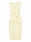 Платье из шерсти с баской и драпировкой на груди Moschino  –  Общий вид