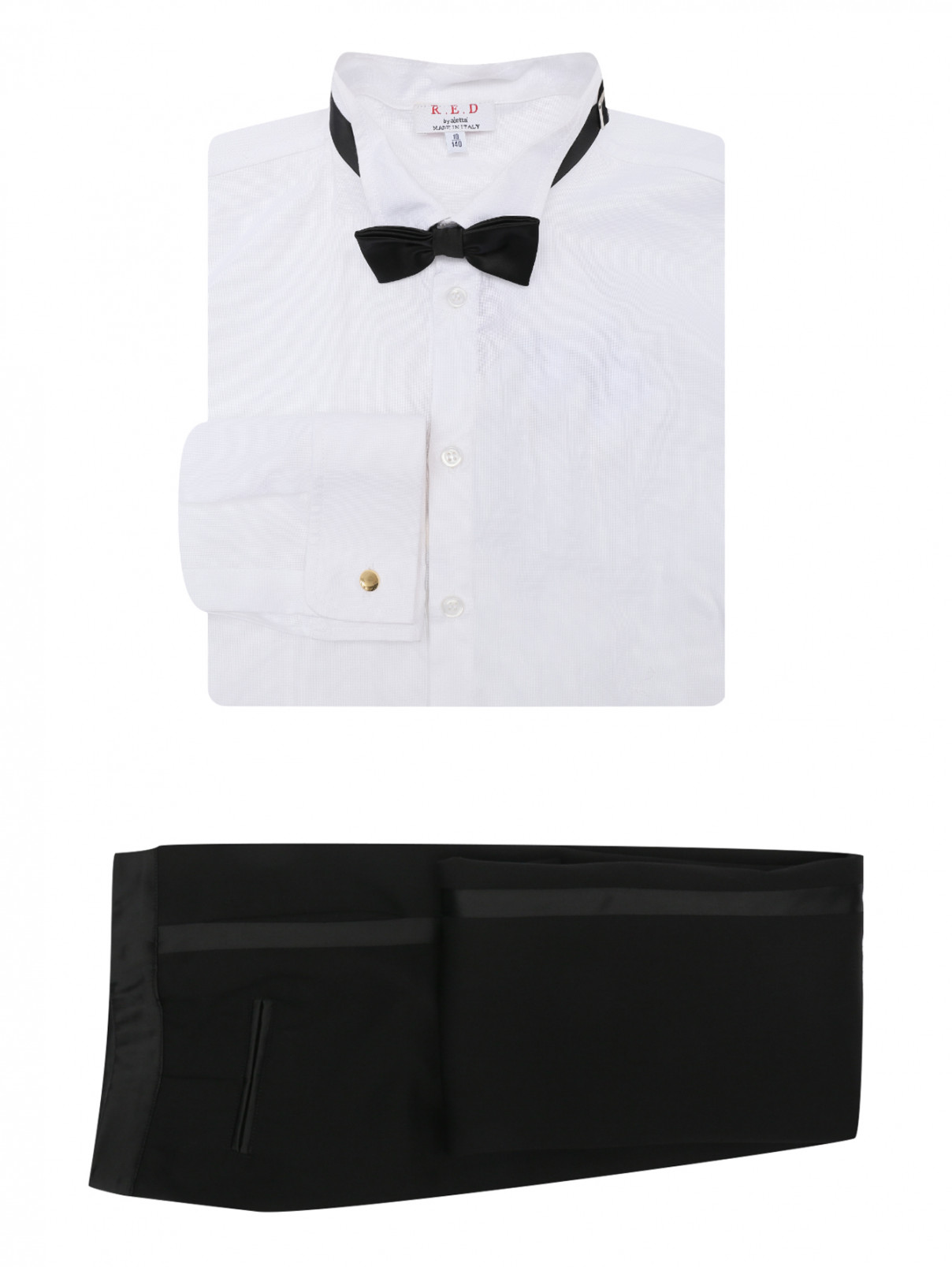 Комплект - костюм, галстук-бабочка, рубашка из хлопка Aletta  –  Общий вид  – Цвет:  Черный