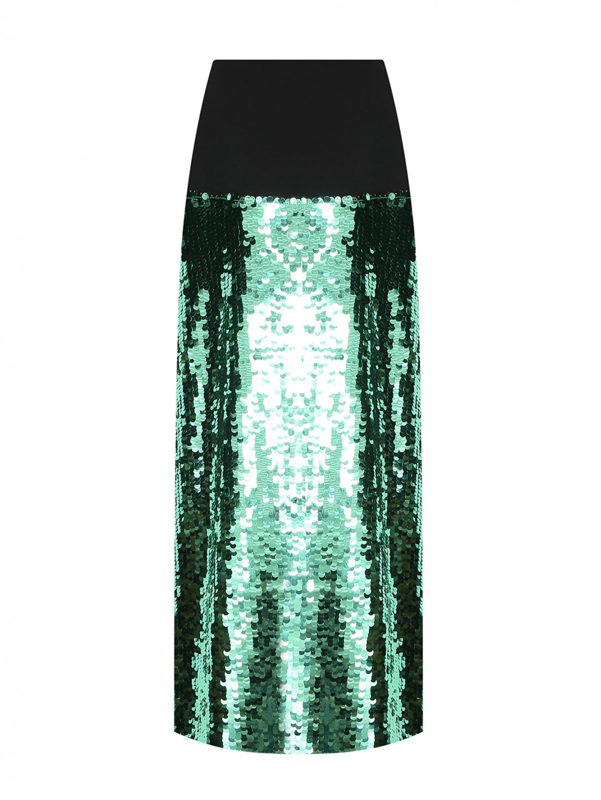 Юбка-миди, декорированная пайетками Erika Cavallini  –  Общий вид  – Цвет:  Черный