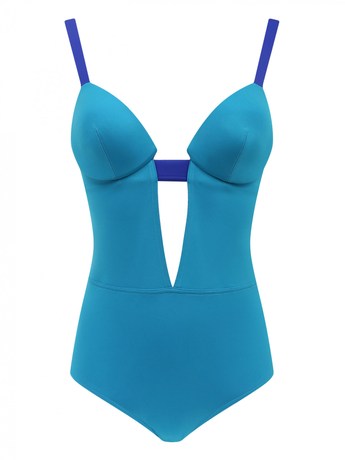 Слитный купальник с контрастной отделкой La Perla  –  Общий вид  – Цвет:  Синий