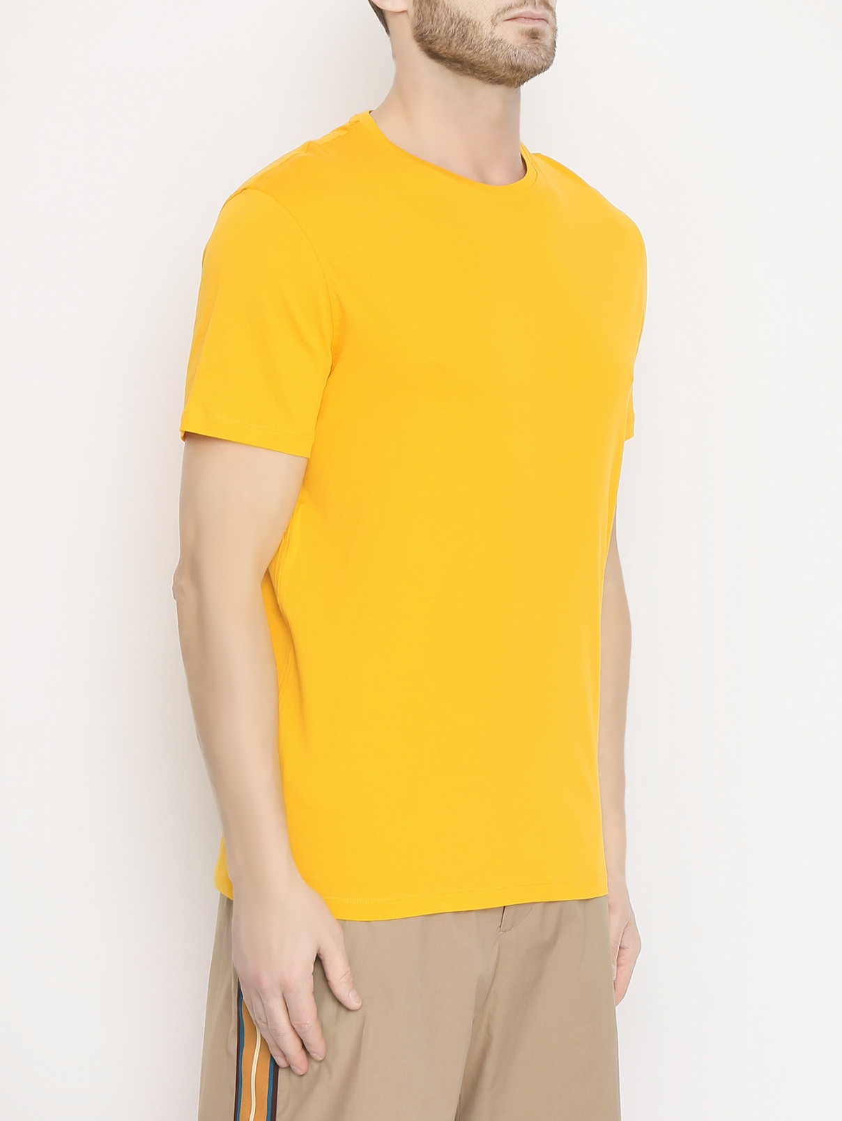 Базовая футболка из хлопка Isaia  –  МодельВерхНиз1  – Цвет:  Желтый