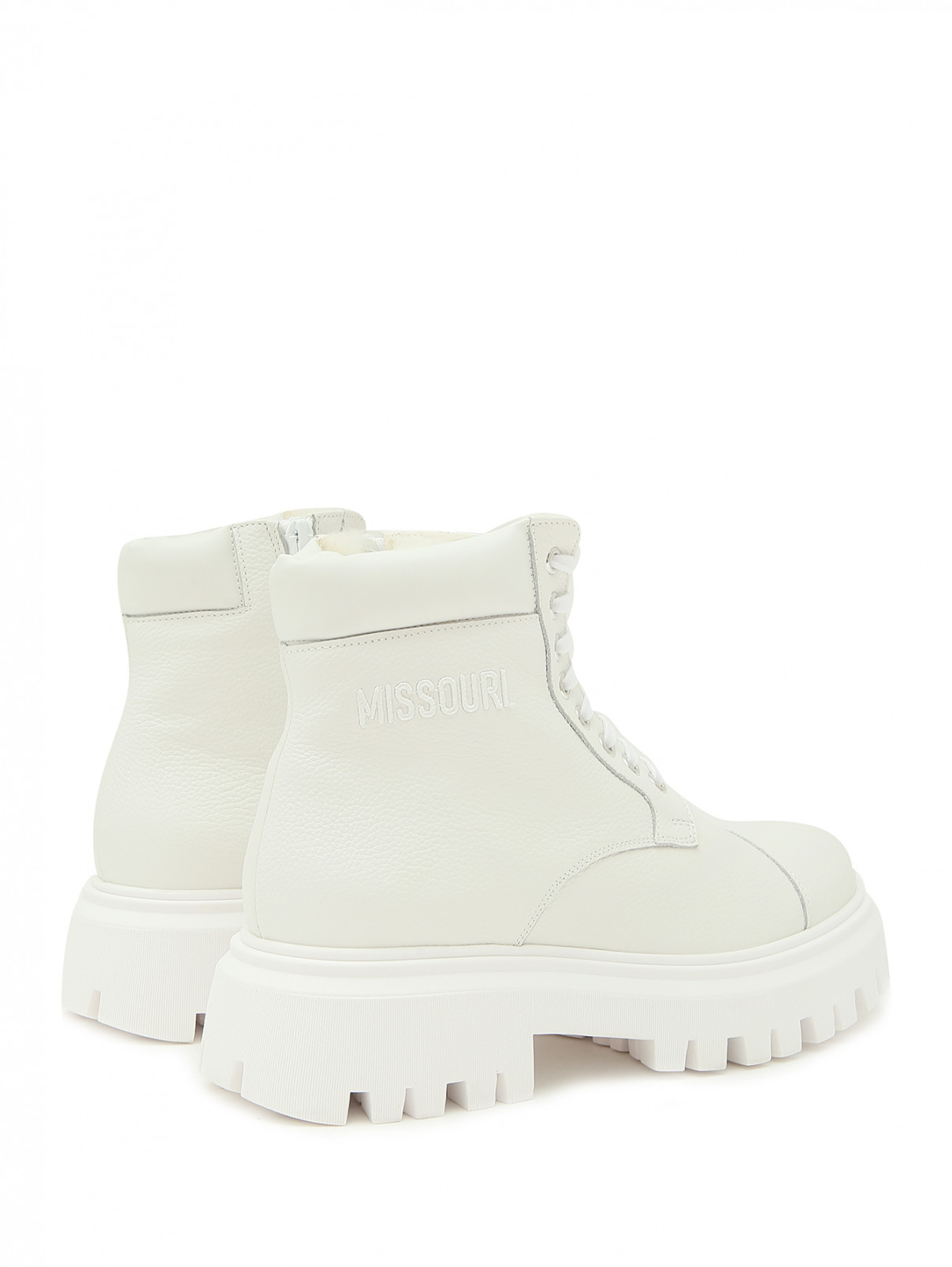 Однотонные утепленные ботинки Missouri  –  Обтравка2  – Цвет:  Белый