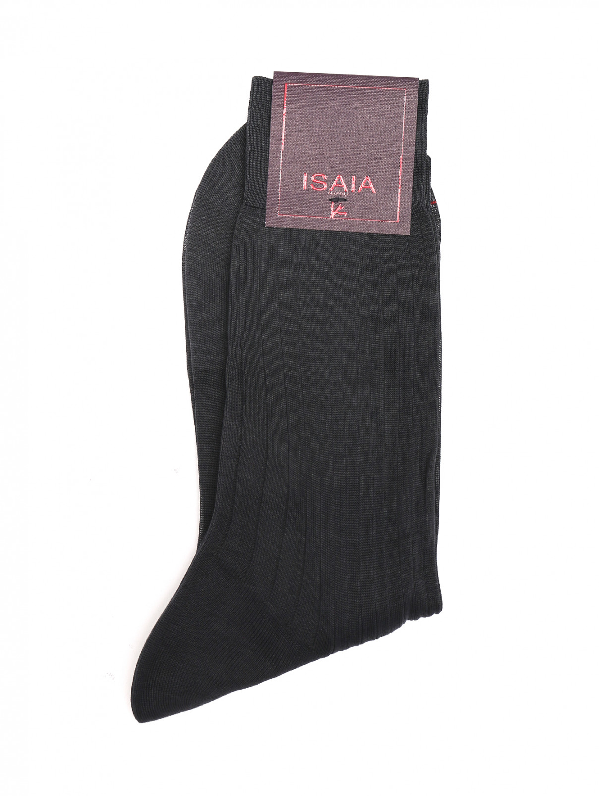 Носки из хлопка с принтом Isaia  –  Общий вид  – Цвет:  Серый