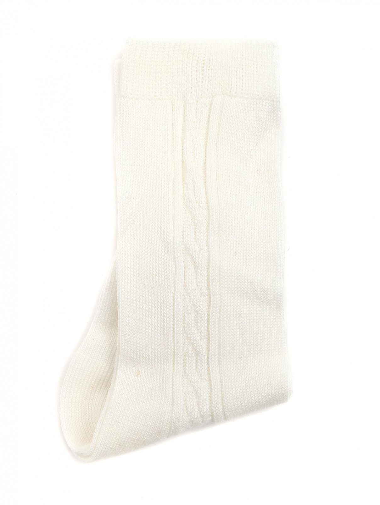Носки из хлопка с узором "полоска" Gallo  –  Общий вид  – Цвет:  Белый