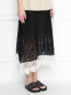 Полупрозрачная юбка с ажурным узором из хлопка Jil Sander  –  МодельВерхНиз