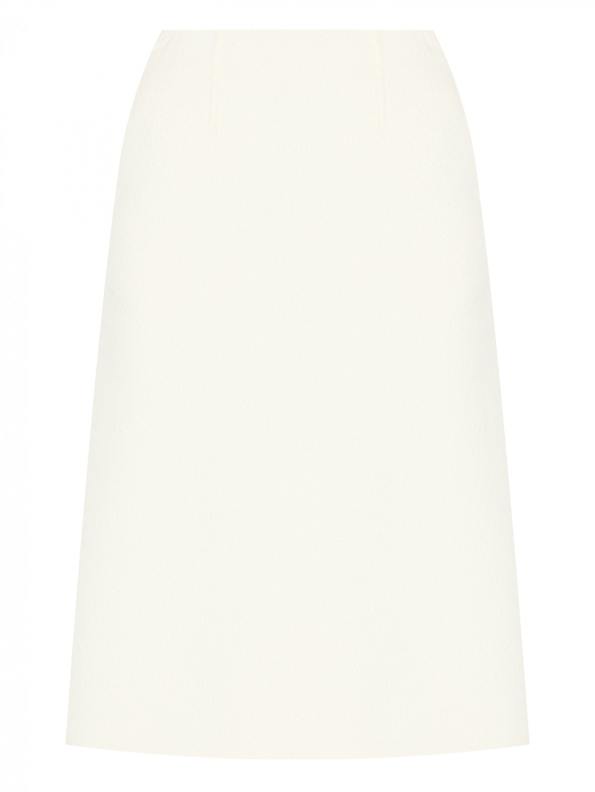 Юбка-трапеция из шерсти Lorena Antoniazzi  –  Общий вид  – Цвет:  Белый