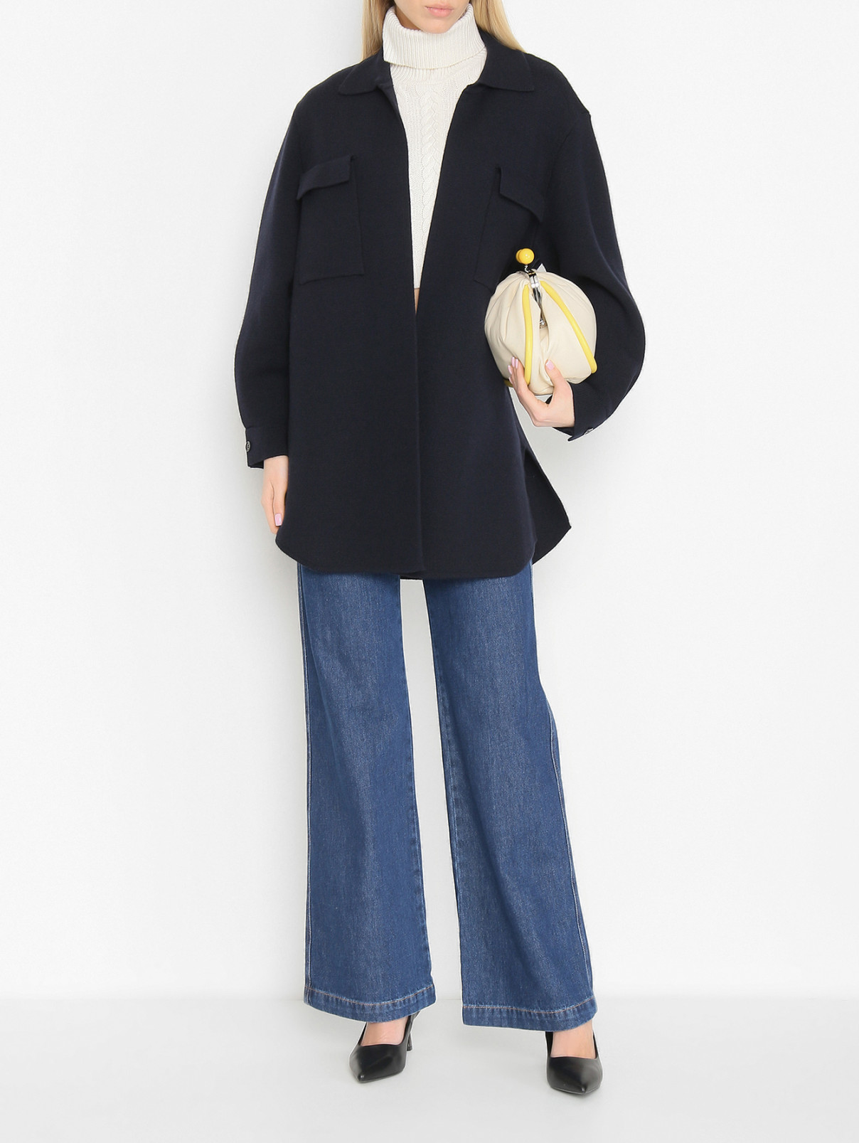 Удлиненный кардиган из шерсти Max Mara  –  МодельОбщийВид  – Цвет:  Синий