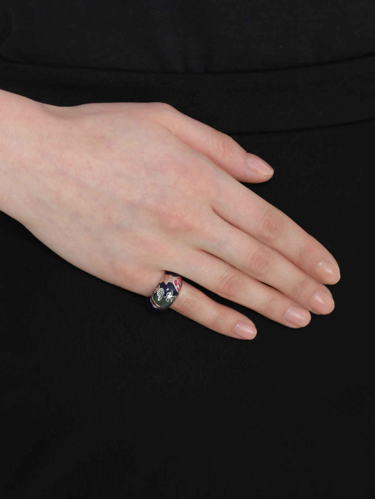 Кольцо из серебра с эмалью Kenzo  –  Модель Общий вид  – Цвет:  Серый