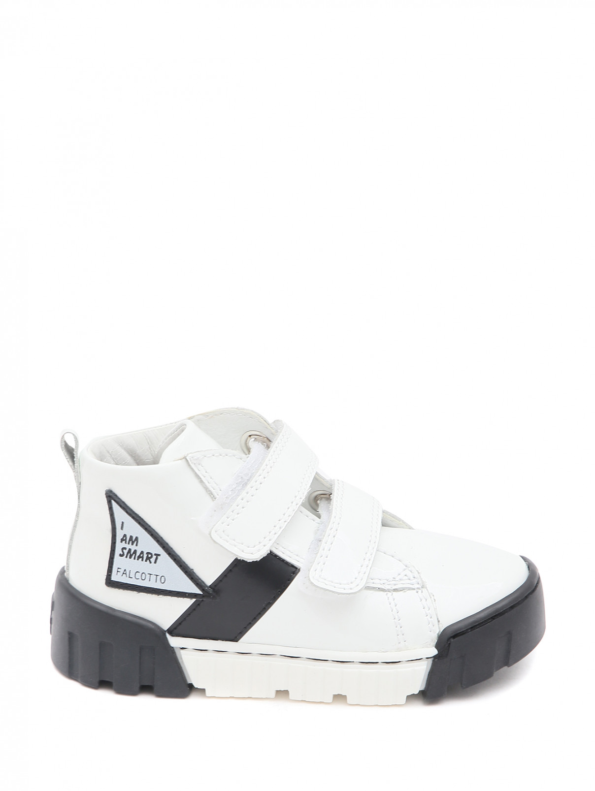 Лаковые ботинки на липучках FALCOTTO  –  Обтравка1  – Цвет:  Белый