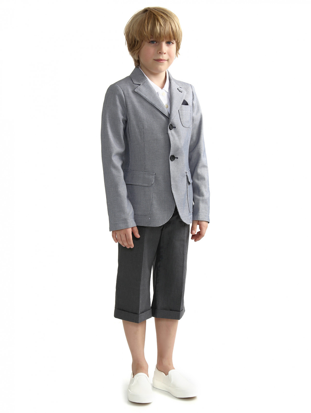 Пиджак из смешанного хлопка Armani Junior  –  Модель Общий вид