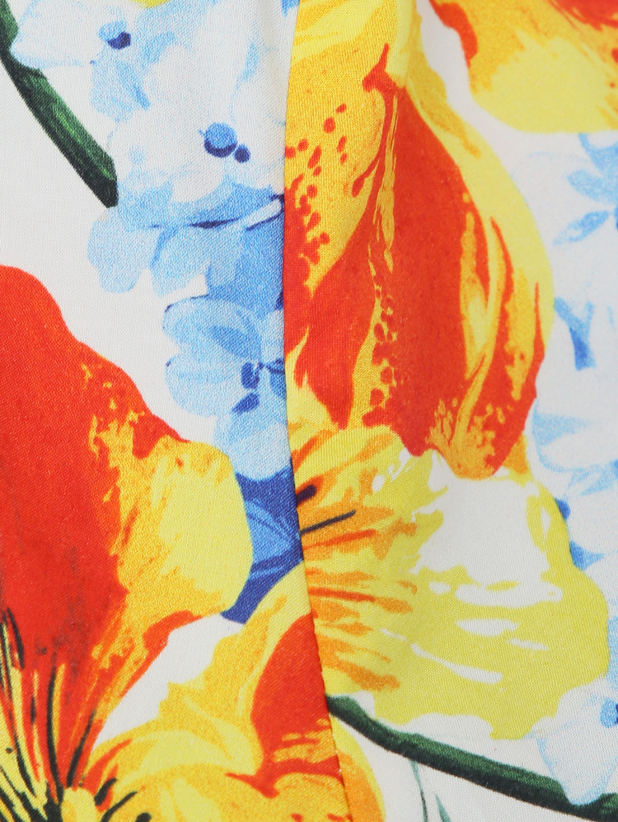 Хлопковое платье свободного кроя Dolce & Gabbana  –  Деталь1  – Цвет:  Узор