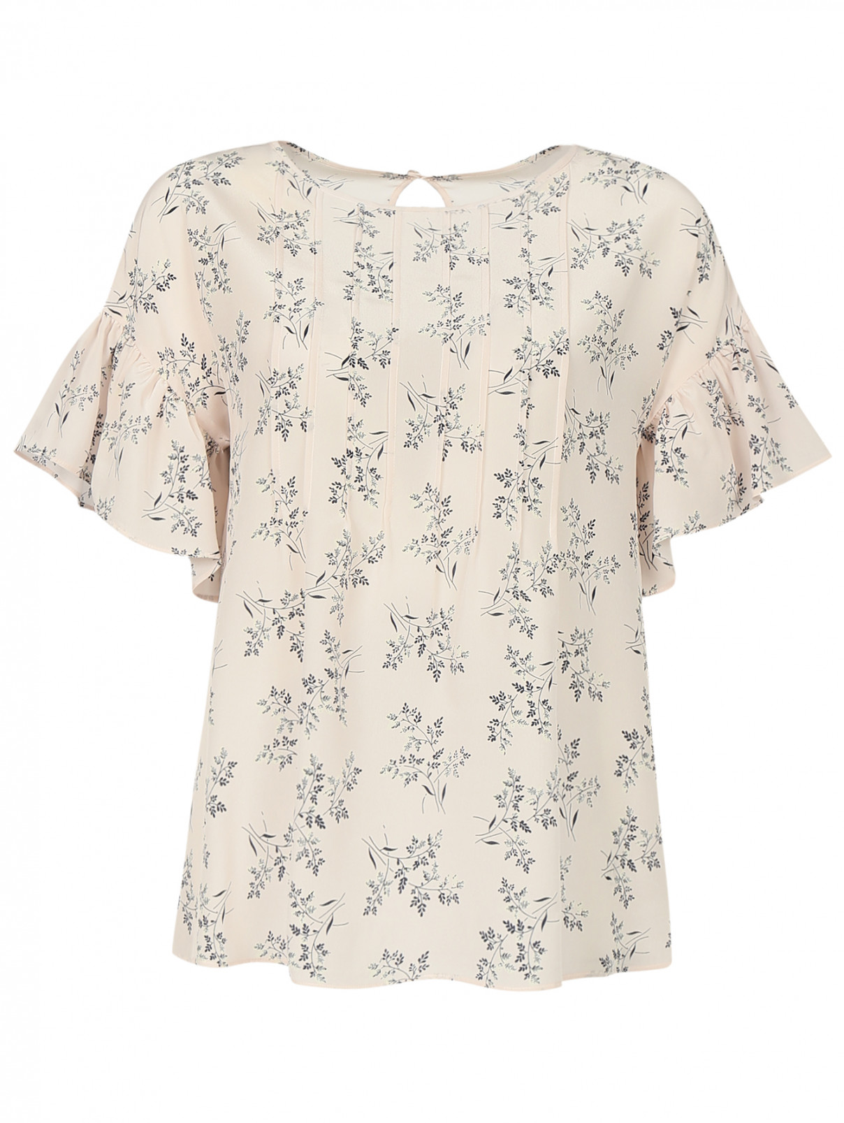 Блуза из шелка с коротким рукавом Weekend Max Mara  –  Общий вид  – Цвет:  Узор
