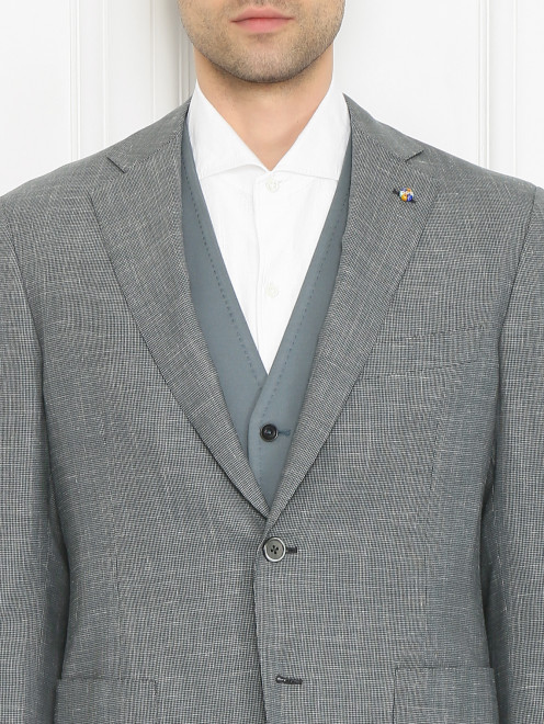 Пиджак из шерсти и шелка с узором - МодельОбщийВид1