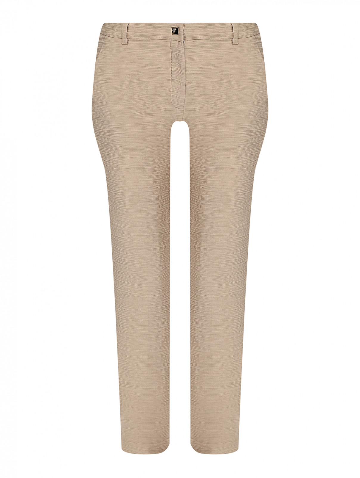 Укороченные брюки с карманами Versace Collection  –  Общий вид  – Цвет:  Бежевый