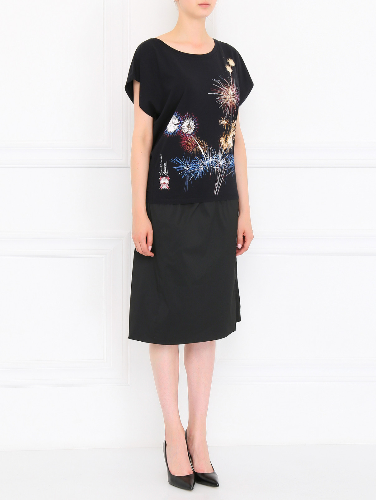 Двойная юбка с запахом La Perla  –  Модель Общий вид  – Цвет:  Черный