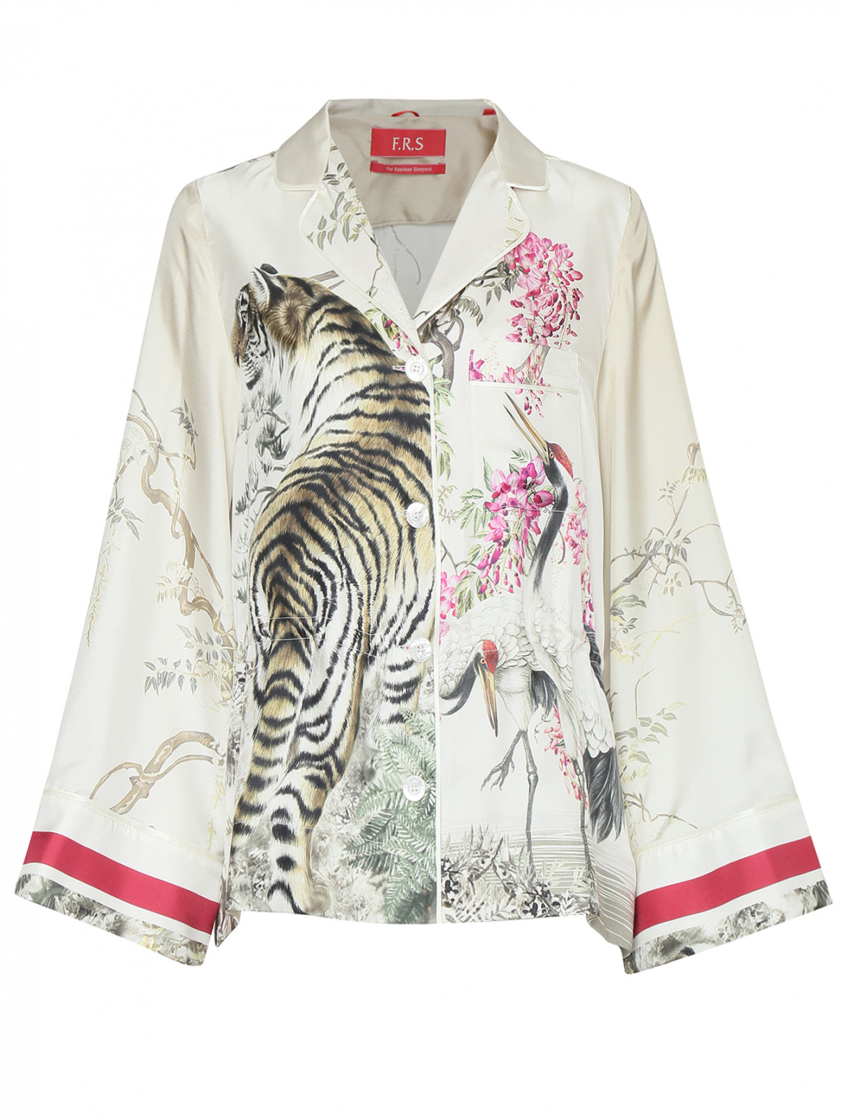 Блуза из шелка с узором Forte Dei Marmi Couture  –  Общий вид  – Цвет:  Узор