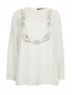 Блуза декорированная стразами и кружевом Marina Rinaldi  –  Общий вид