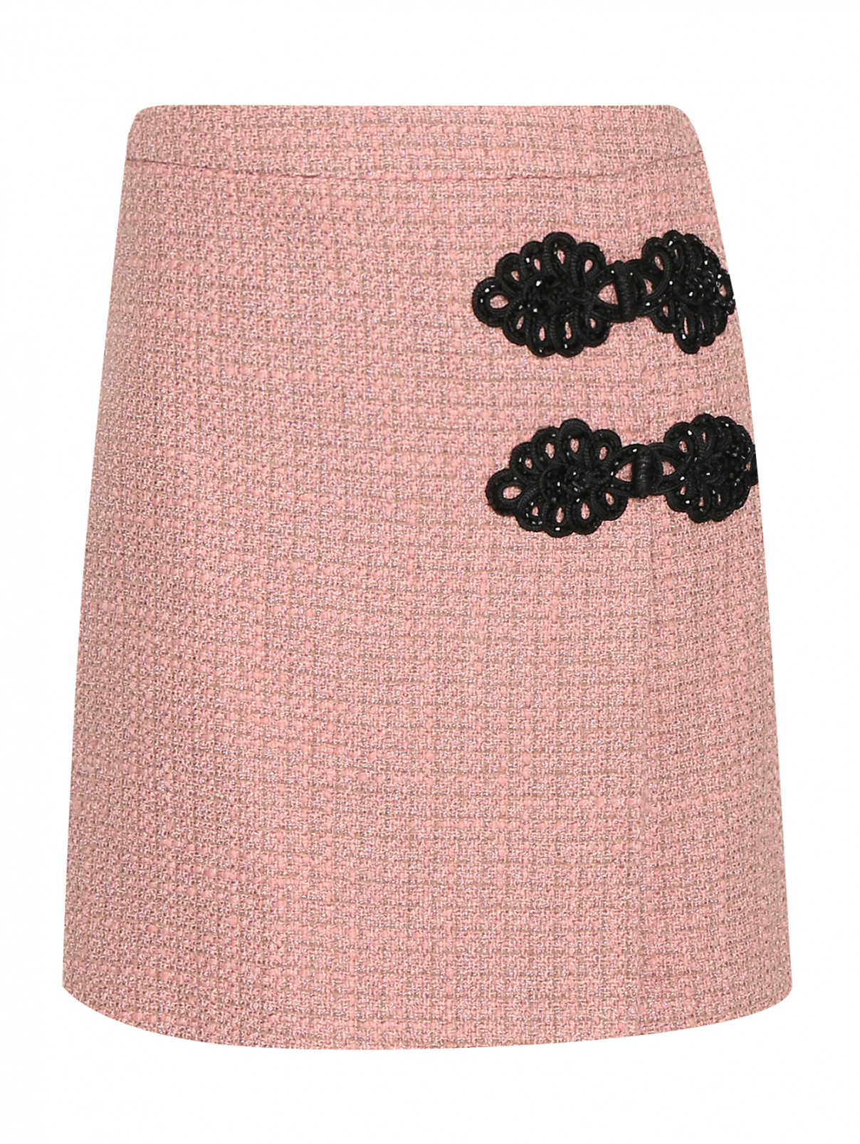 Юбка-мини с аппликацией Moschino Boutique  –  Общий вид  – Цвет:  Розовый