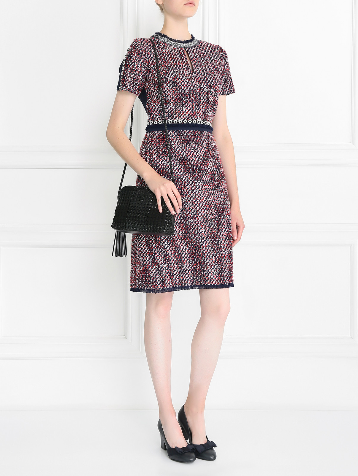Платье-футляр из комбинированной ткани Tory Burch  –  Модель Общий вид  – Цвет:  Мультиколор