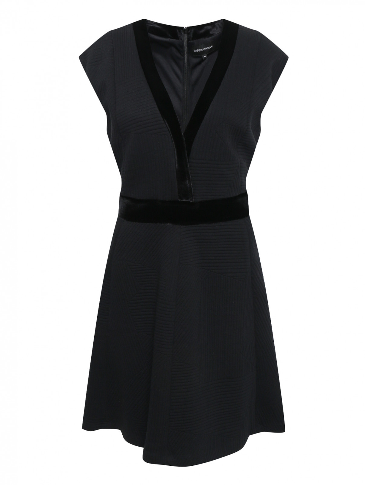 Платье без рукавов на молнии Emporio Armani  –  Общий вид  – Цвет:  Черный