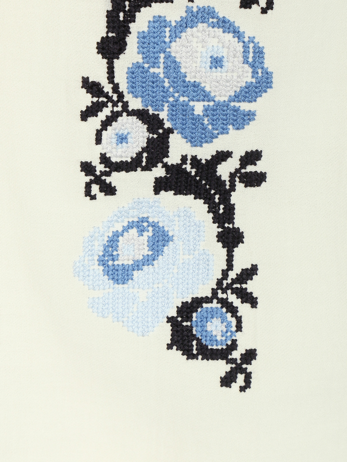 Блуза из хлопка с вышивкой Vilshenko  –  Деталь1  – Цвет:  Белый