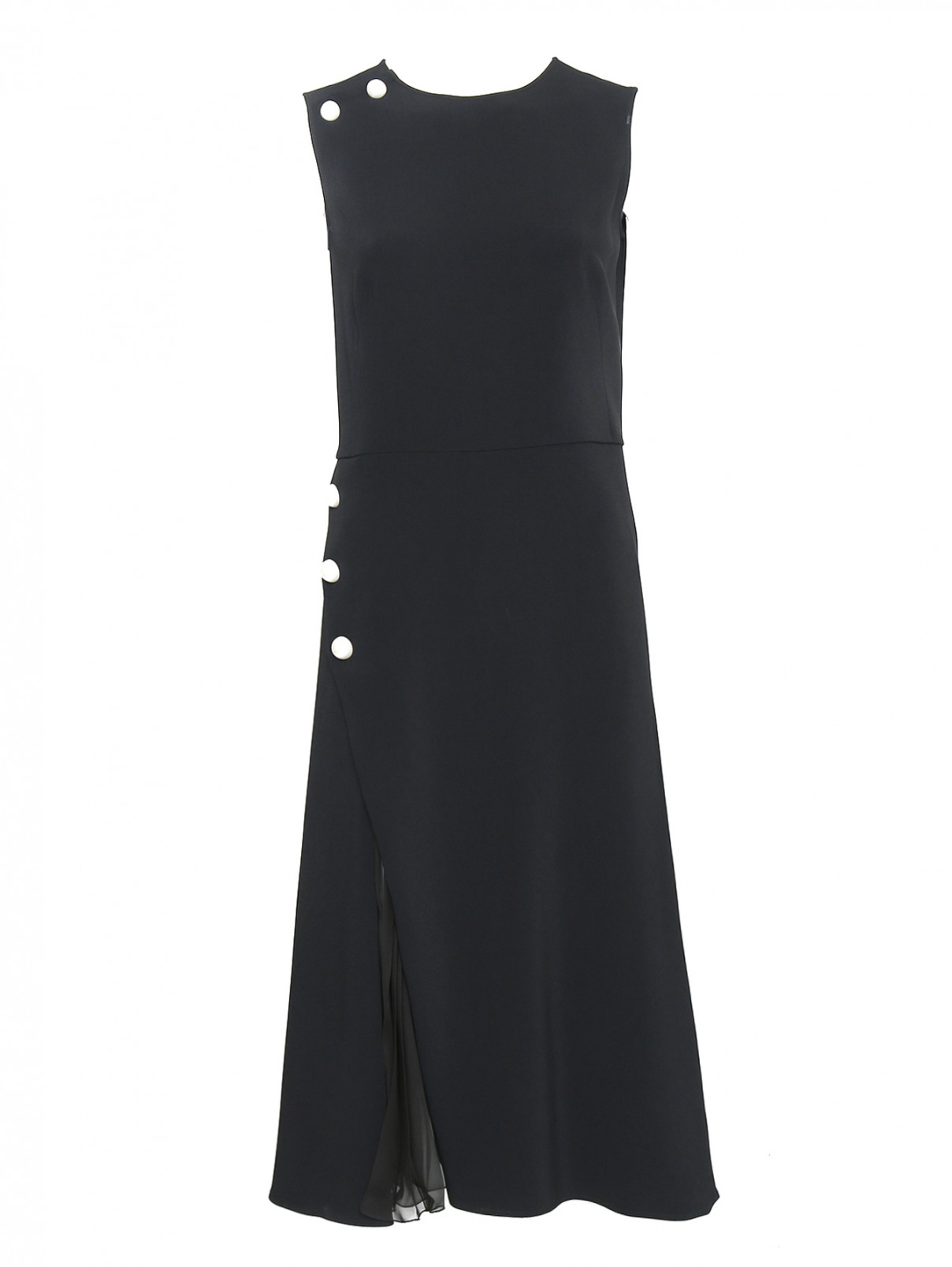 Платье из вискозы с декором Ermanno Scervino  –  Общий вид  – Цвет:  Черный