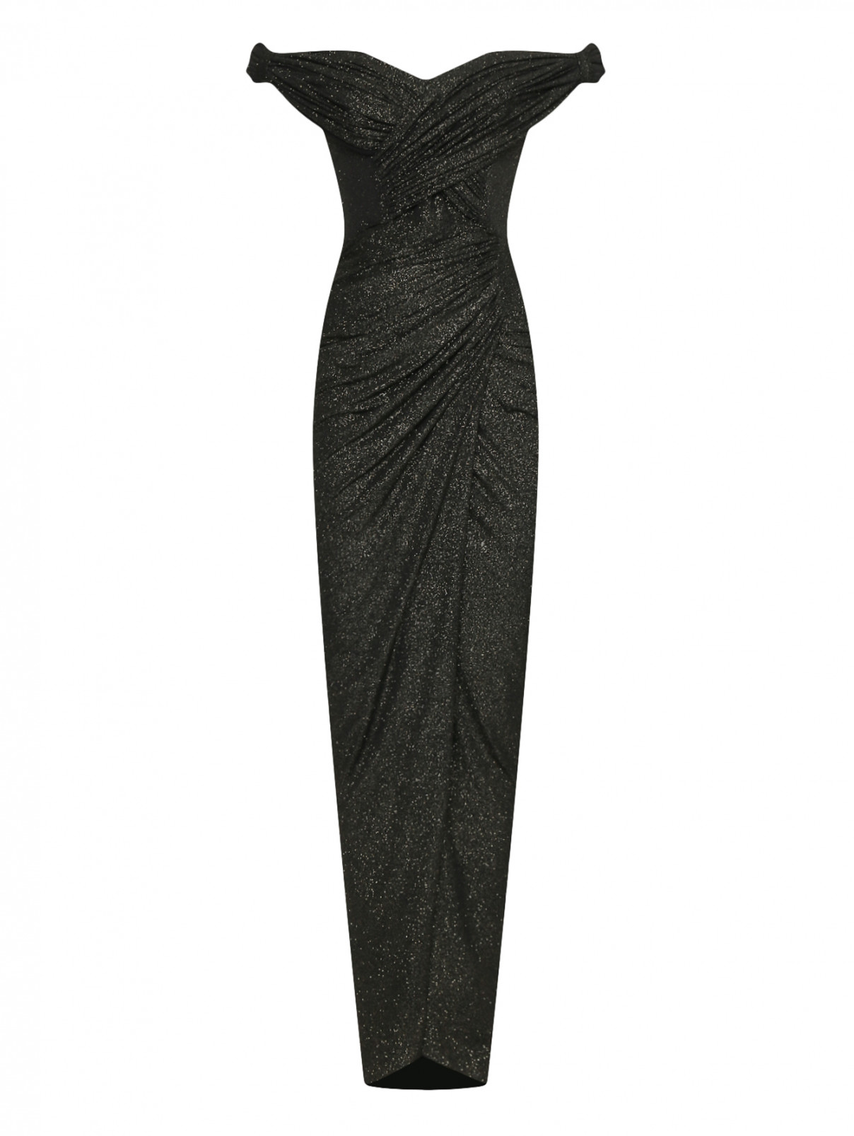 Платье макси со сборкой Rhea Costa  –  Общий вид  – Цвет:  Золотой