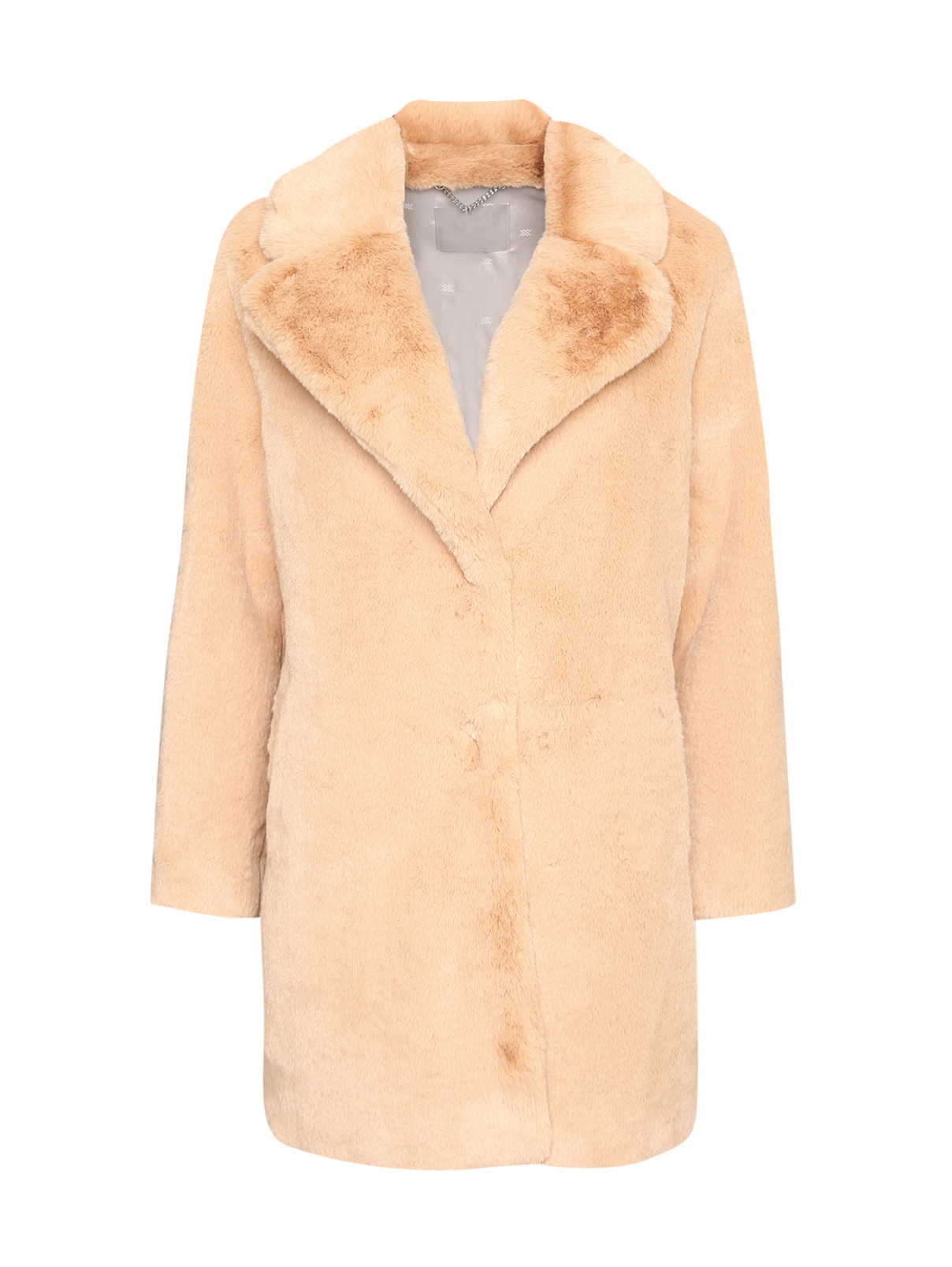 Пальто из искусственного меха Soia&Kyo  –  Общий вид  – Цвет:  Бежевый