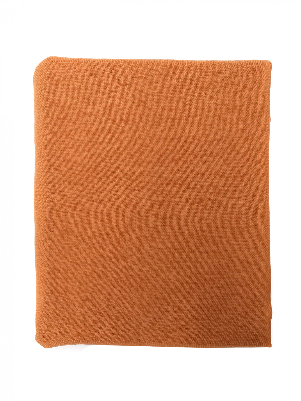 Платок из шерсти однотонный LARDINI  –  Общий вид  – Цвет:  Оранжевый