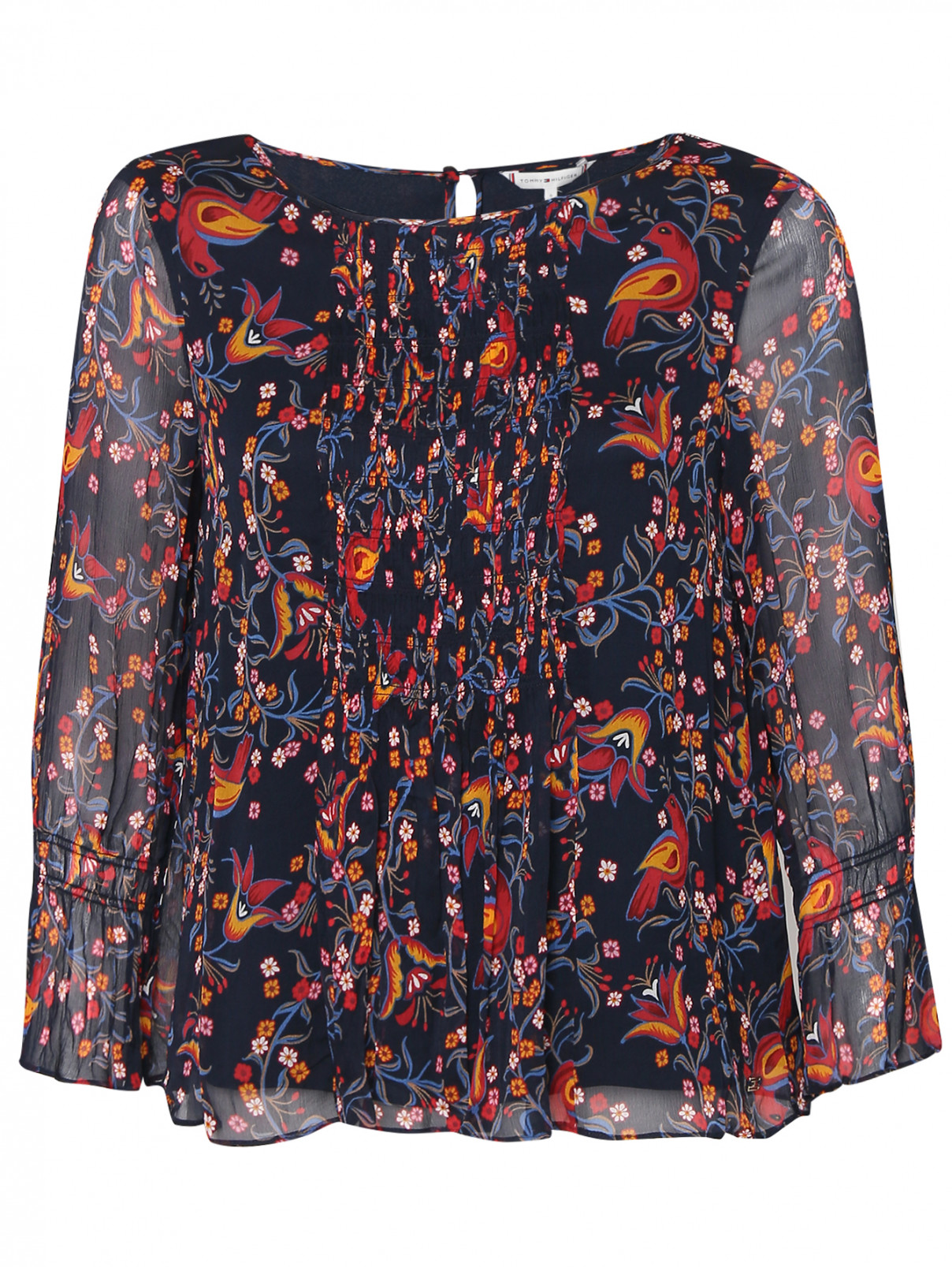 Блуза свободного кроя с узором Tommy Hilfiger  –  Общий вид  – Цвет:  Узор