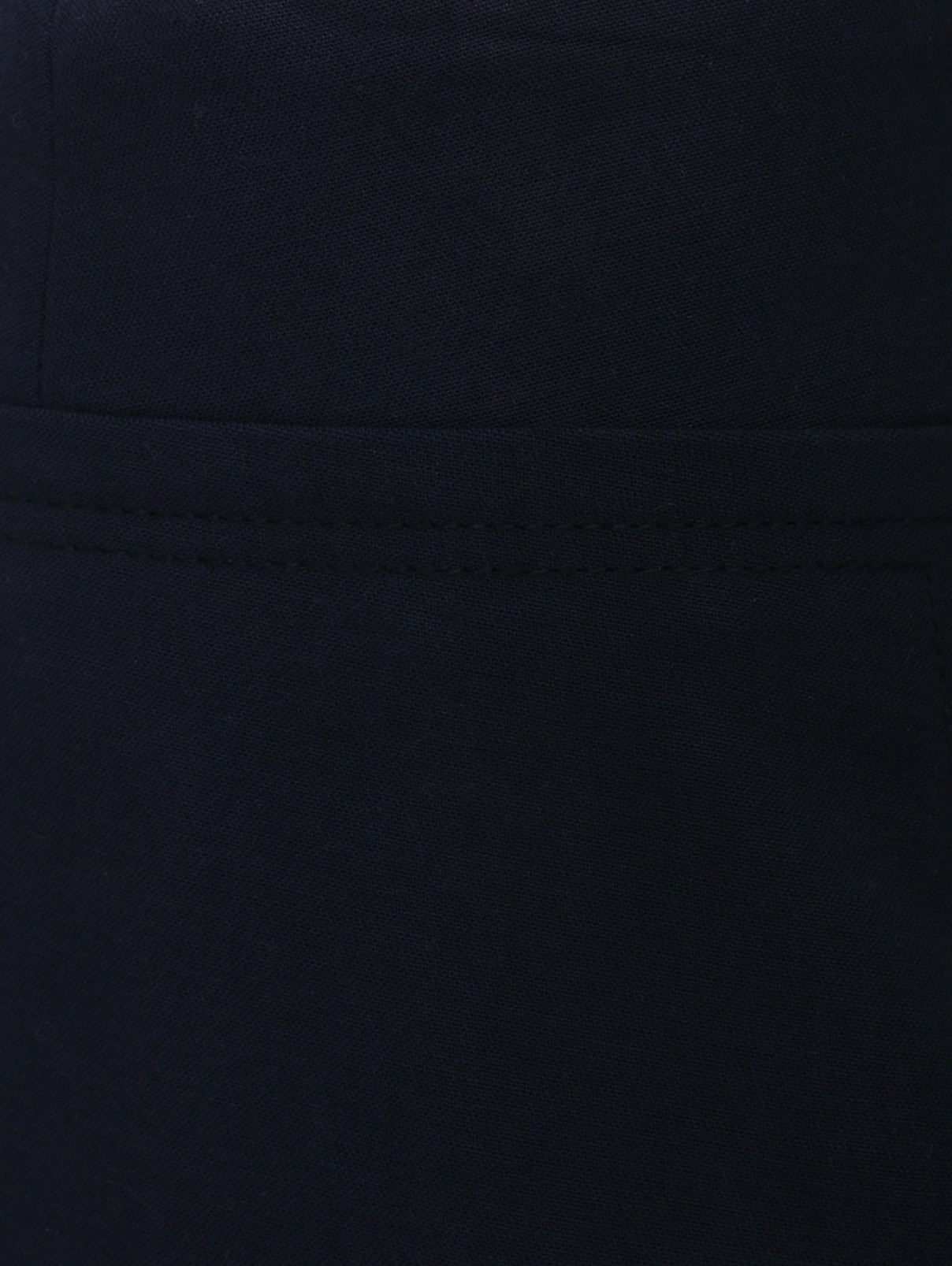 Юбка-трапеция из хлопка с металлической фурнитурой Tara Jarmon  –  Деталь1  – Цвет:  Синий