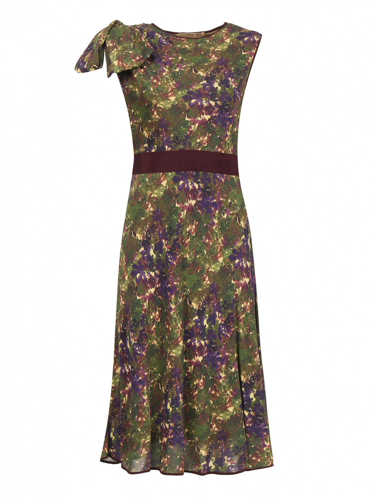 Платье-миди на одно плечо с узором и Giambattista Valli  –  Общий вид  – Цвет:  Узор