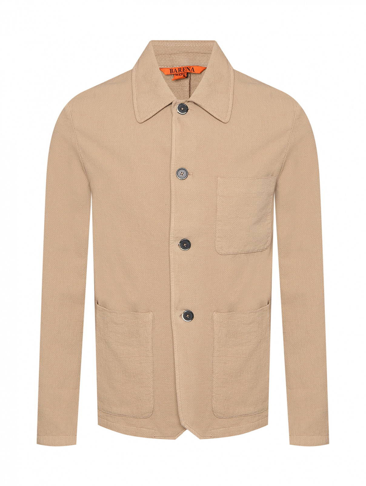 Куртка из хлопка с карманами Barena  –  Общий вид  – Цвет:  Бежевый