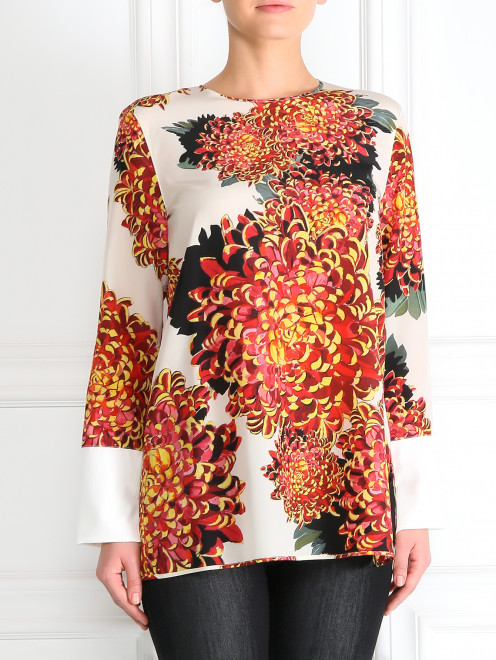 Блуза из шелка с цветочным узором Sportmax - Модель Верх-Низ