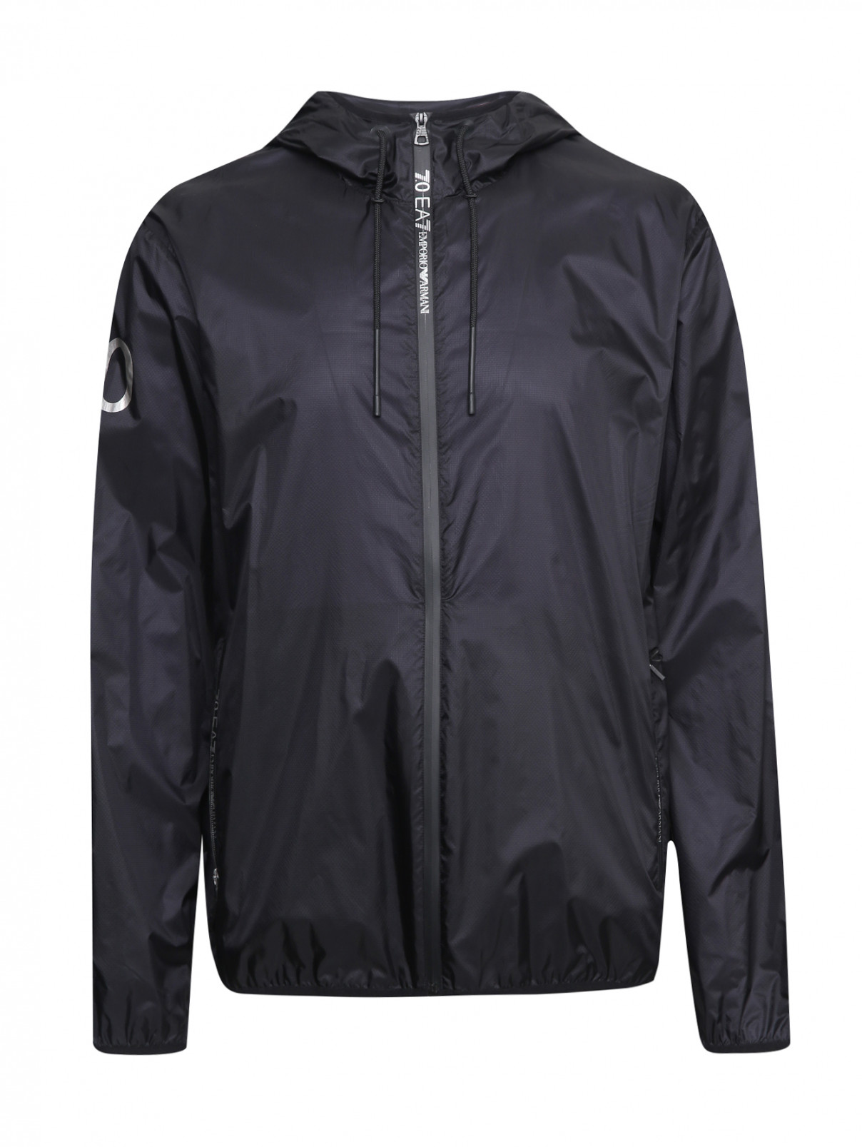 Куртка на молнии с капюшоном EA 7  –  Общий вид  – Цвет:  Черный